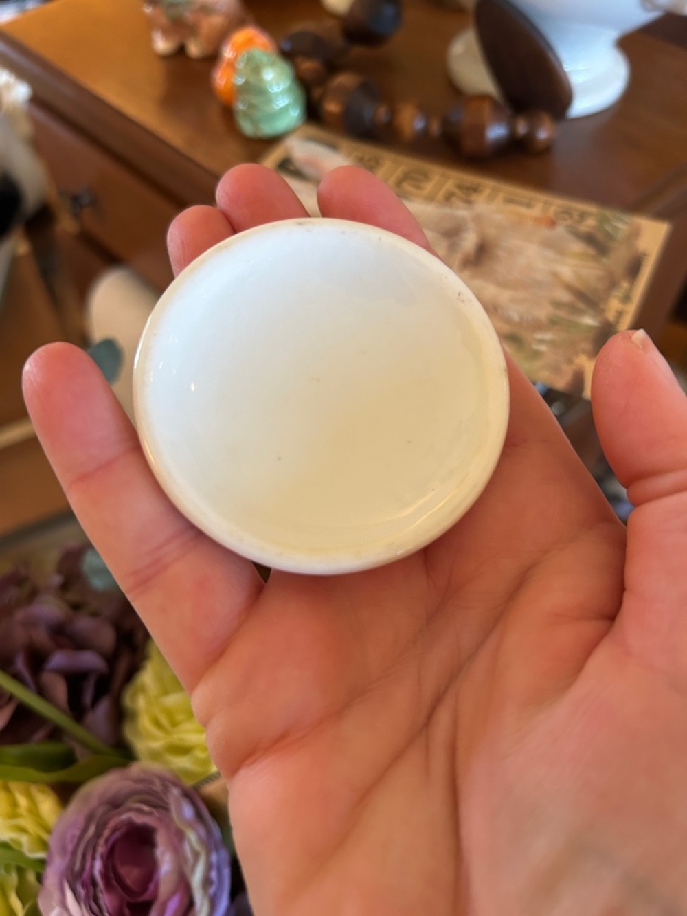 Chunky White Vintage Ironstone Butter Pat - Picture 2 of 5